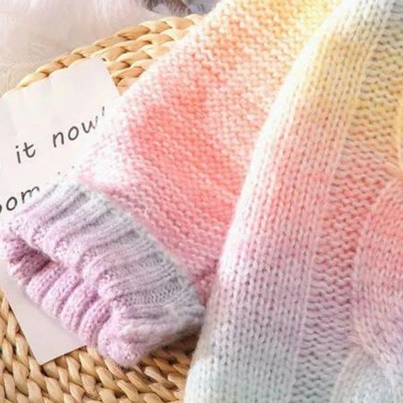 Ombre Rainbow Knit Sweater - Picture 4 of 4